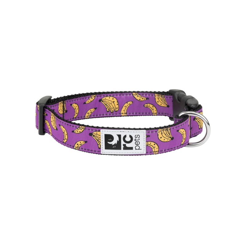 RC PETS Dog Clip Collar, Bananas, S, 3/4"