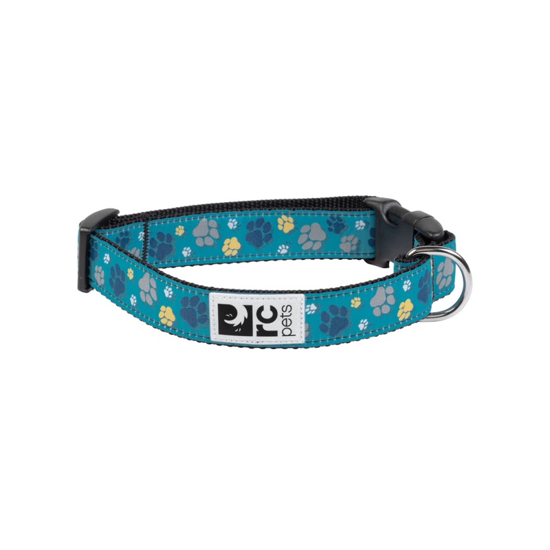 RC PETS Dog Clip Collar, Fresh Tracks Teal, L, 1"/ 15" - 25"
