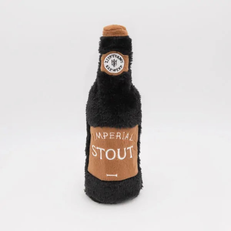 Zippy Paws Happy Hour Crusherz Bottle Crunch Dog Toy - Stout