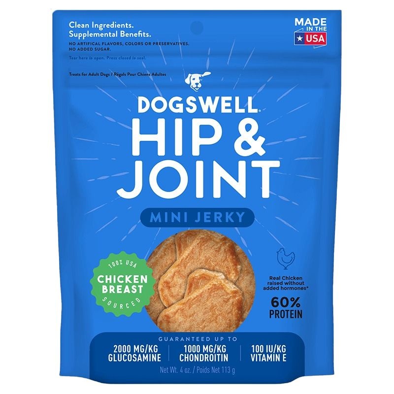 Dogswell Hip & Joint Mini Jerky Chicken Breast Dog Treats 4oz