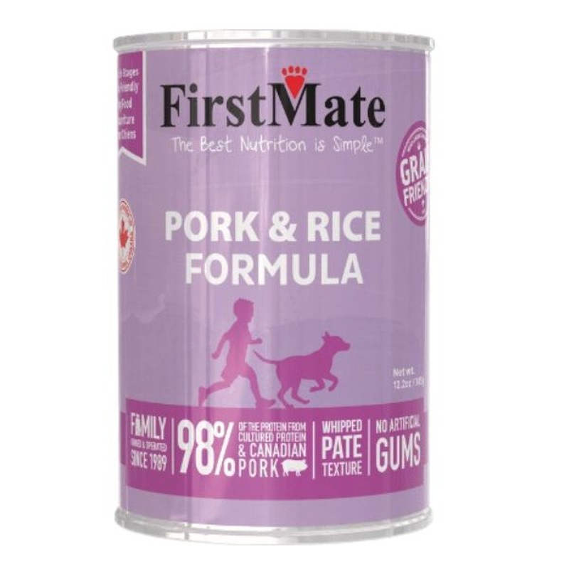 FirstMate Grain Friendly Wet Dog Food - Pork & Rice - 12.2oz Can