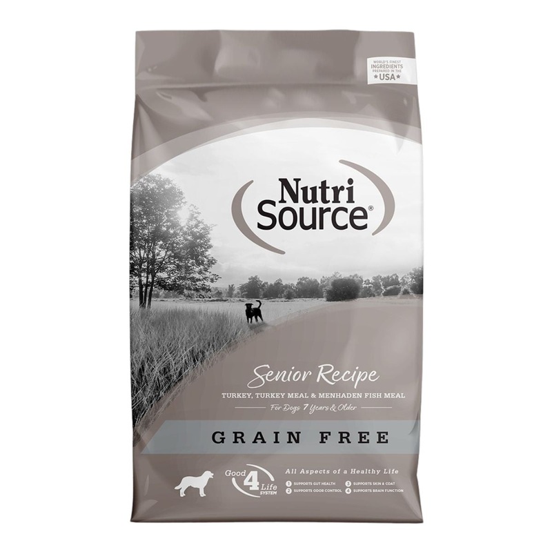 NutriSource Grain Free Senior Dry Dog Food - Turkey, Turkey Meal, & Menheden Fish - 4lb Bag