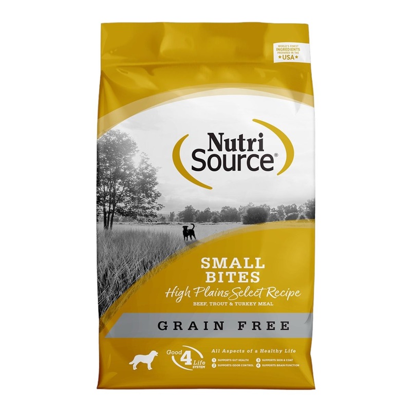 NutriSource Small Bites High Plains Grain Free Dry Dog Food 12lb Bag