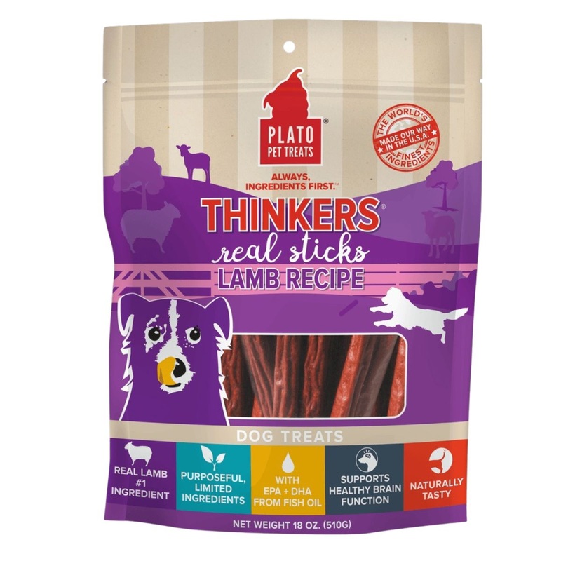 Plato Thinkers Lamb Meat Stick Dog Treats 18oz