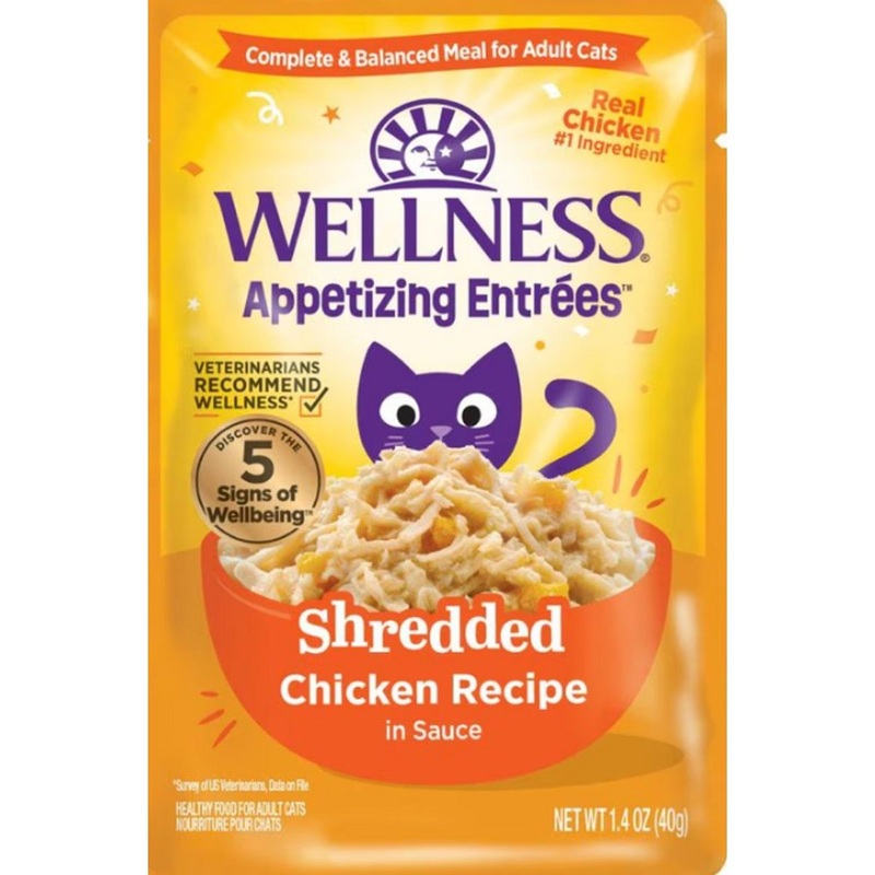 Wellness Appetizing Entrees Shredded Chicken Cat Food 1.4oz Pouch