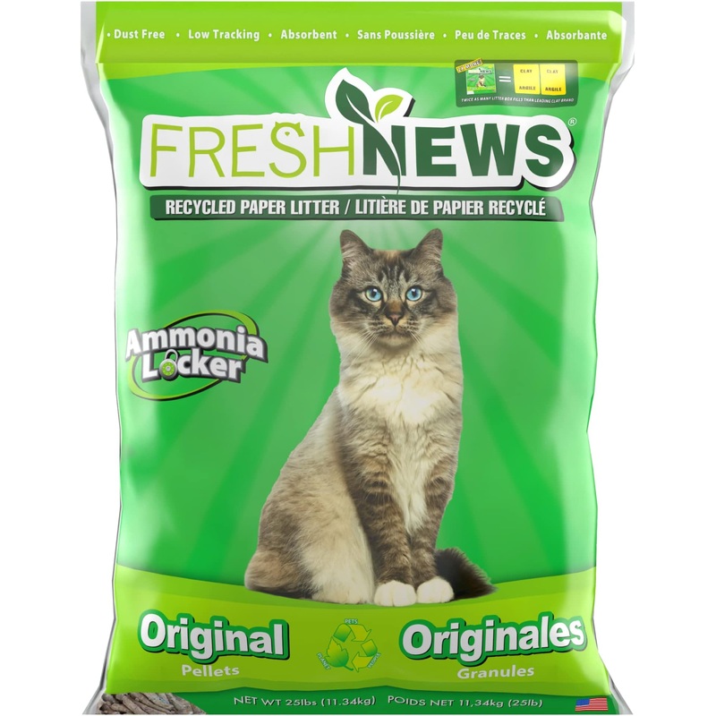 Fresh News Recycled Paper, Original Pellet Cat Litter, 25-lb