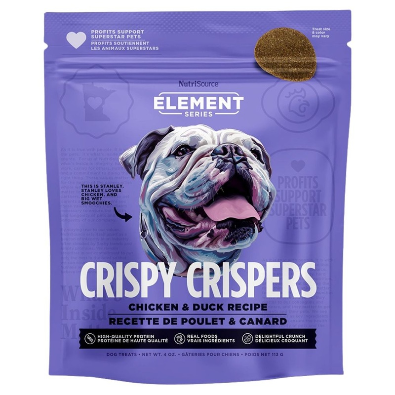 NutriSource Chicken & Duck Crispy Crispers High Protein Dog Treats 4oz
