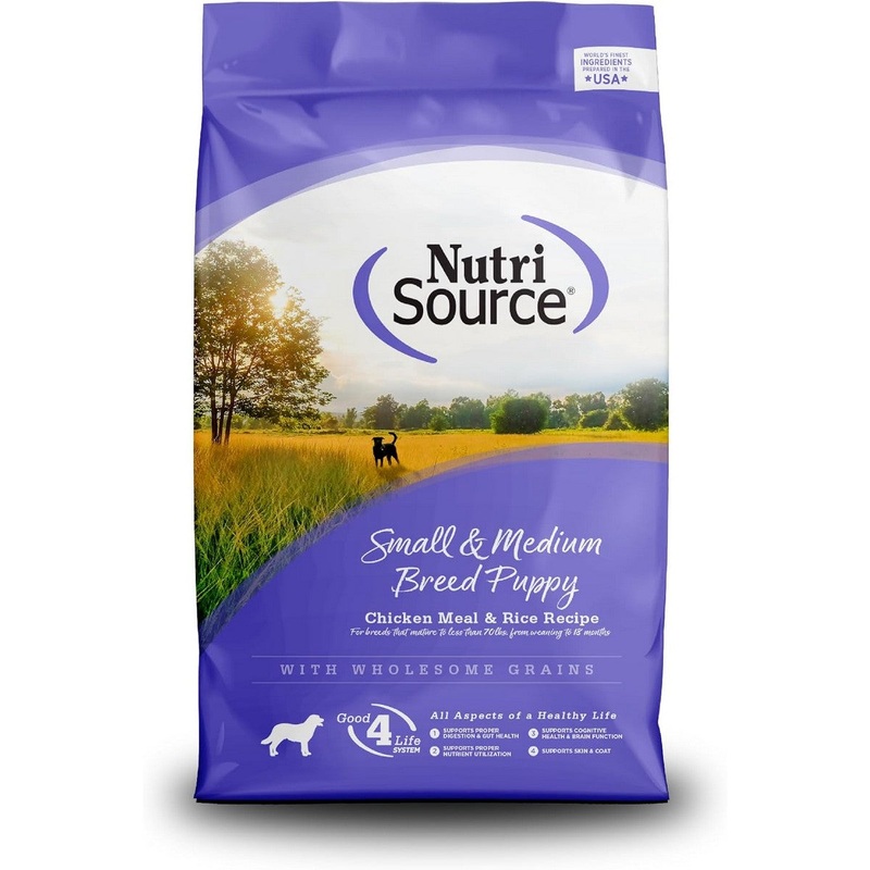 NutriSource Puppy Chicken Rice Small & Medium Breeds Dry Dog Food 12lb Bag