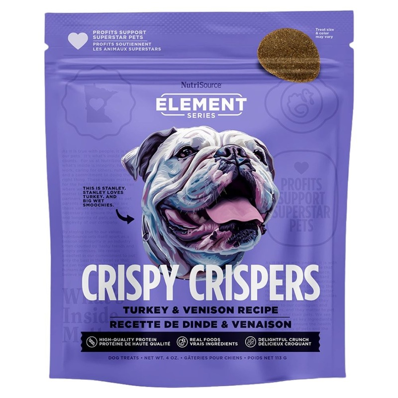 NutriSource Turkey & Venison Crispy Crispers High Protein Dog Treats 4oz