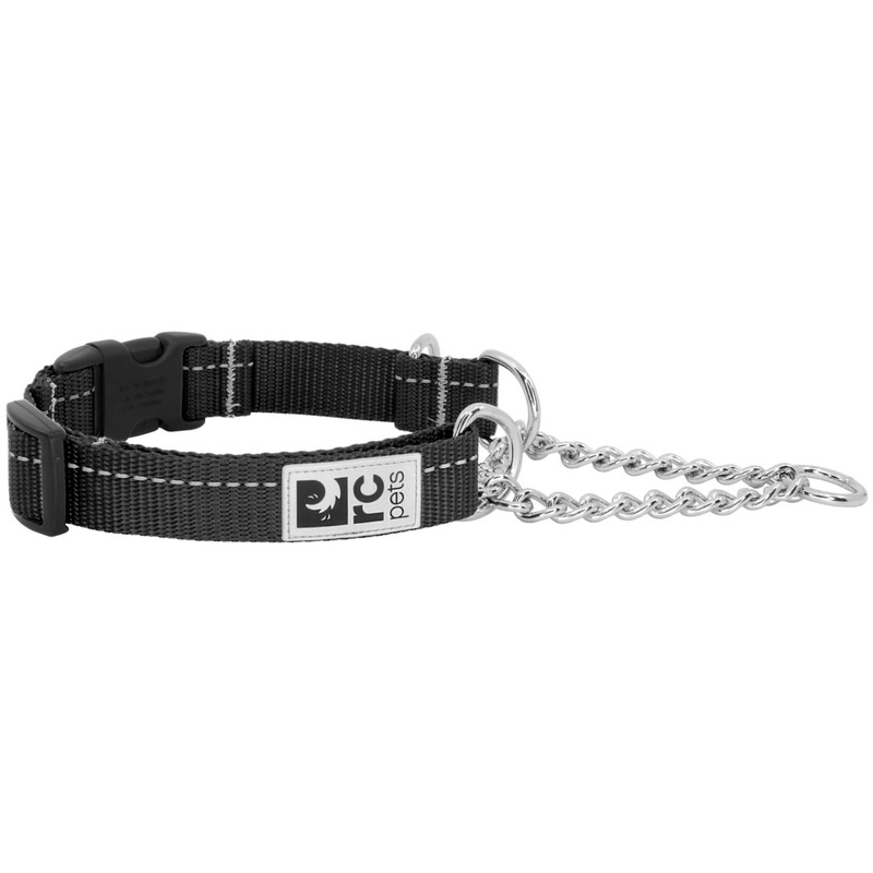 RC PETS Dog Primary Training Clip Collar, Black, L, 1"/ 18"-26"