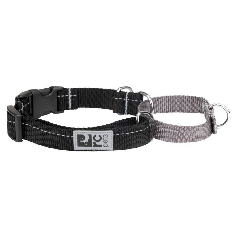 RC PETS Dog Primary Web Training Clip Collar, Black, L, 1"/ 18"-26"