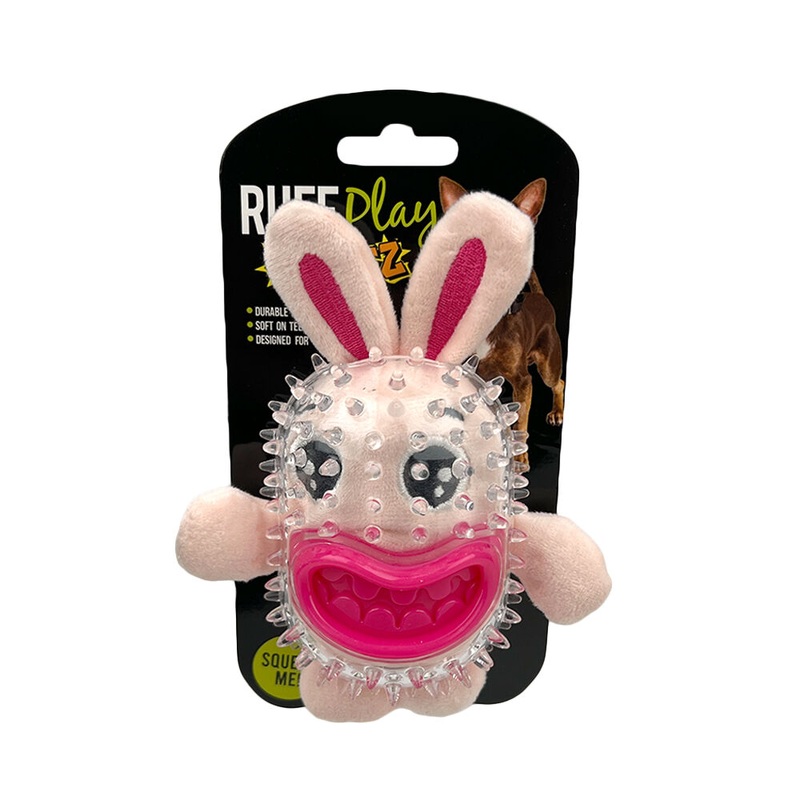 Ruff Play Dog Toy Big Teeth Capsule Rabbit