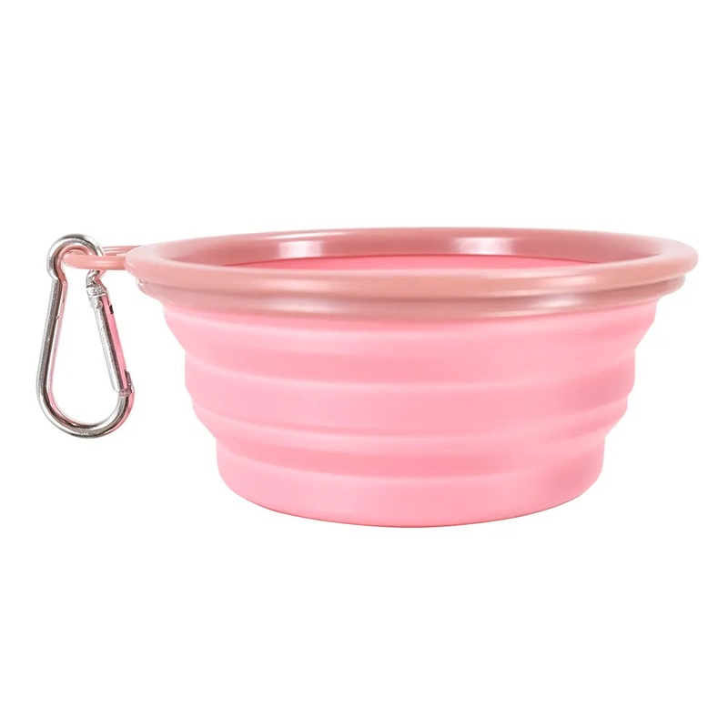 Ibiyaya Quick Bite Collapsible Travel Pet Bowl Pink