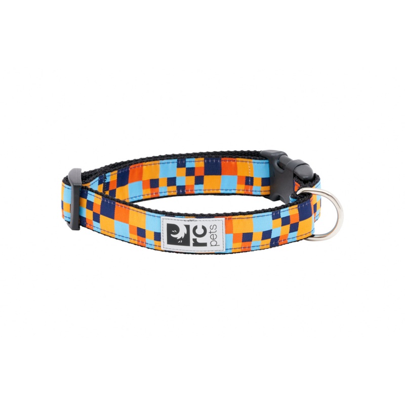 RC PETS Dog Clip Collar, Pixel Blue, S, 3/4"/ 9" - 13"