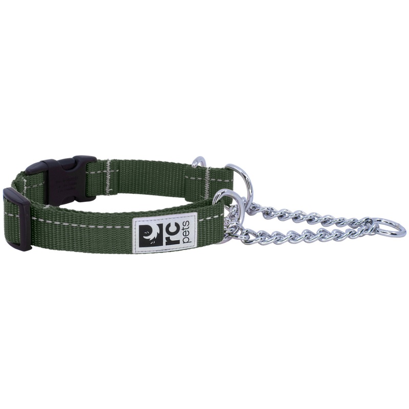 RC PETS Dog Primary Training Clip Collar, Dark Olive, S, 3/4"/ 11" - 14"