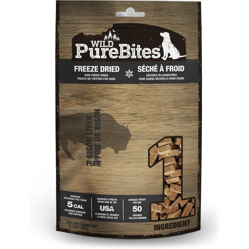 PureBites Bison Liver Freeze Dried Dog Treats 2.1oz