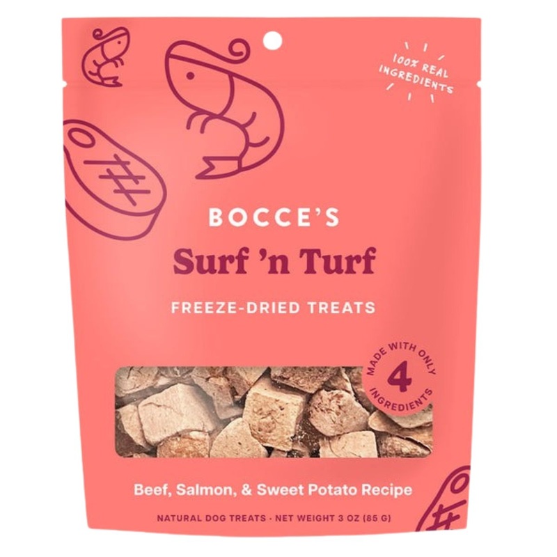 Bocce's Surf 'n Turf Freeze-Dried Dog Treats 3oz