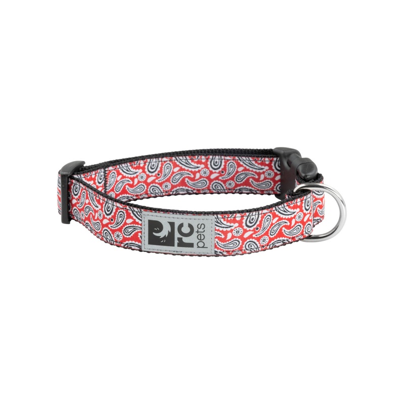 RC PETS Dog Clip Collar, Rebel Red, Large, 1"/ 15" - 25"