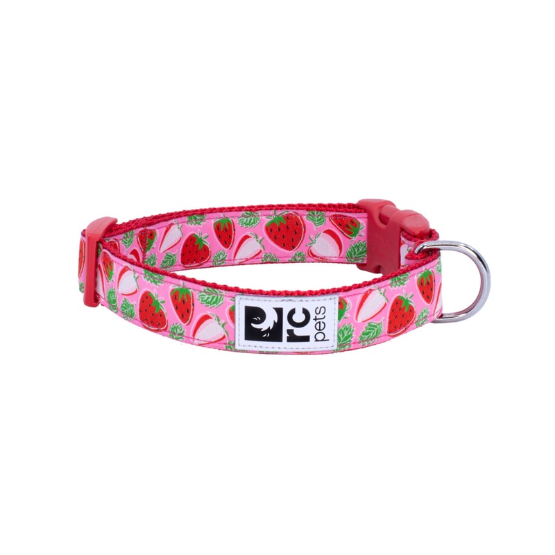 RC PETS Dog Clip Collar, Strawberries, XS, 5/8"/ 7"- 9"