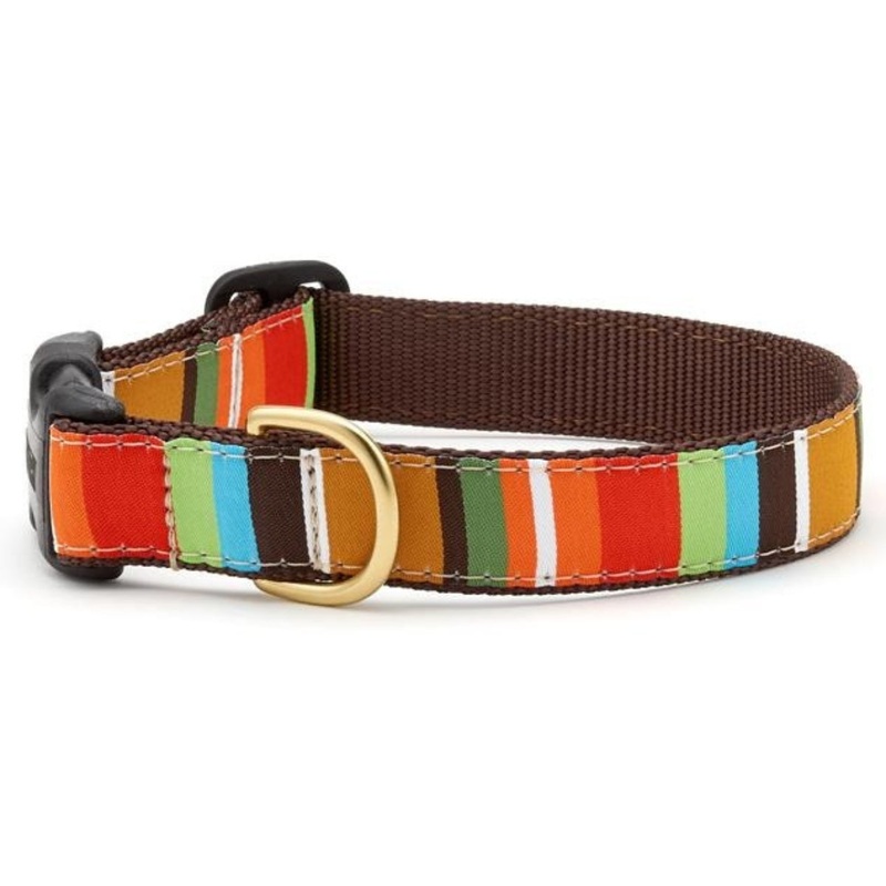 Up Country Brown Stripe Dog Collar Medium 12"-18"