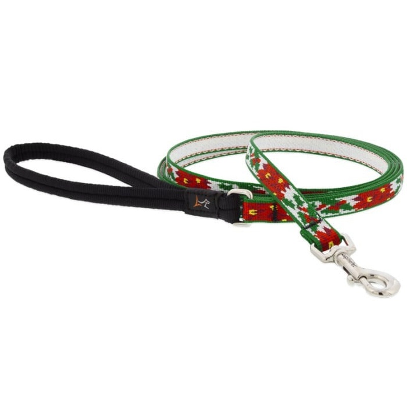 Lupine MicroBatch Limited Designs Dog Leash 1/2" x 6' Poinsettia