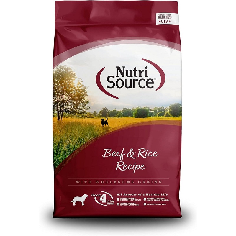 NutriSource Wholesome Grains Dry Dog Food - Beef & Rice - 4lb Bag