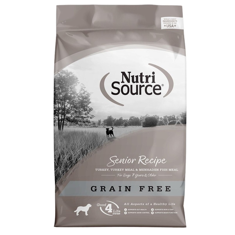 NutriSource Grain Free Senior Dry Dog Food - Turkey, Turkey Meal, & Menheden Fish - 12lb Bag