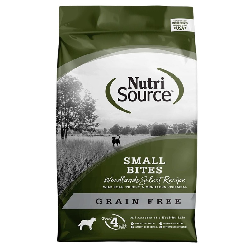 NutriSource Grain Free Small Bites Dry Dog Food - Woodlands Select Boar, Turkey, & Menhaden Fish - 4lb Bag