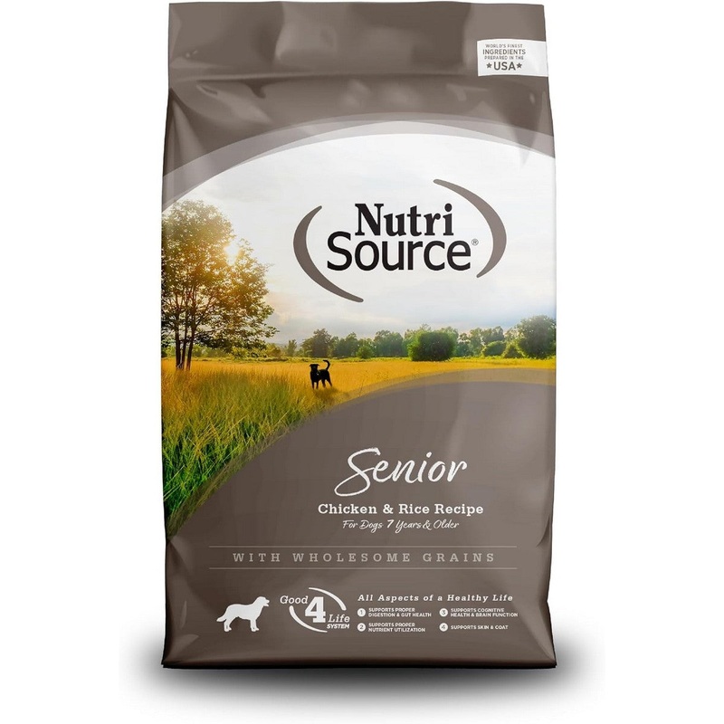 NutriSource Wholesome Grains Senior Dry Dog Food - Chicken & Rice - 12lb Bag