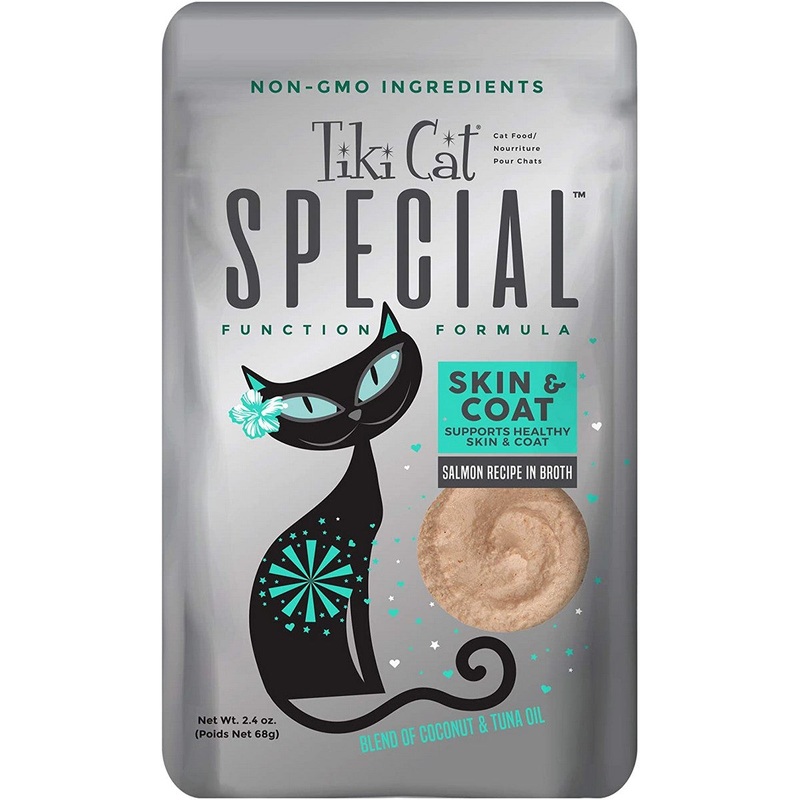 Tiki Cat Special Skin & Coat Salmon Recipe in Broth Cat Food 2.4oz