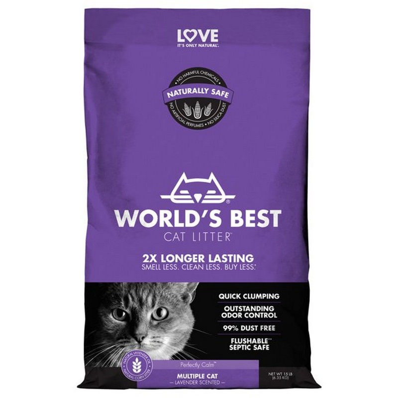 World's Best Multiple Cat Scented Lavender Cat Litter 15lb