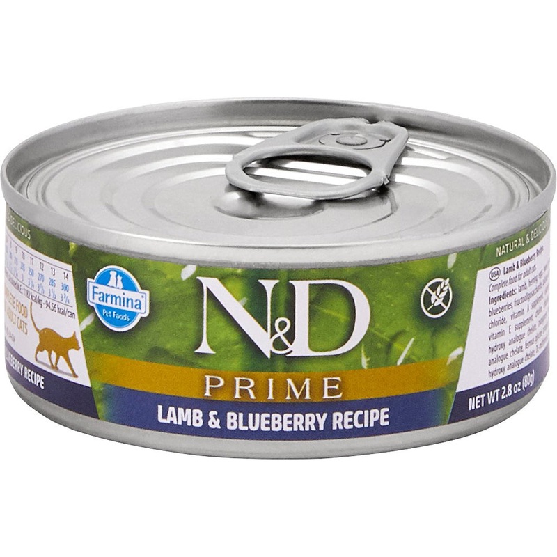Farmina N&D Prime Lamb Wet Cat Food - Lamb & Blueberry - 2.81z Can