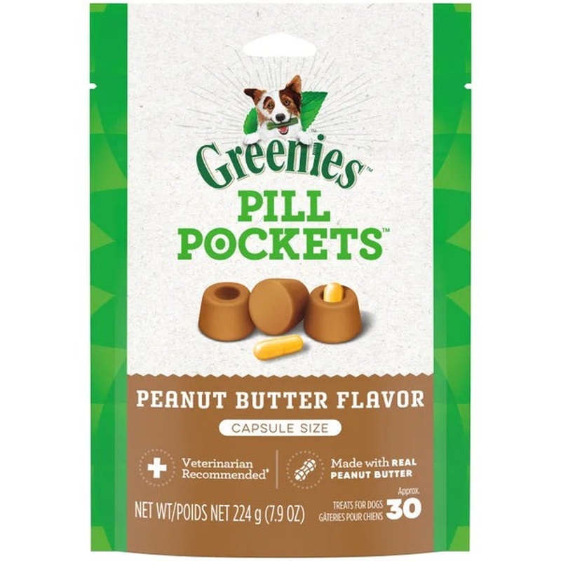 Greenies Peanut Butter Flavored Capsule Pill Pockets 30 Count