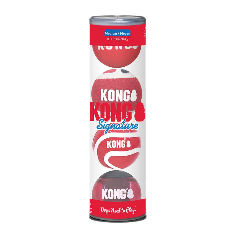 Kong Signature Balls 4PK Assorted