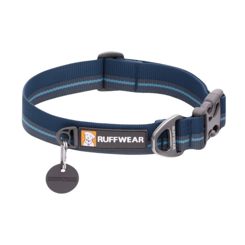 RuffWear Flat Out Dog Collar Large 20-26" Blue Horizon