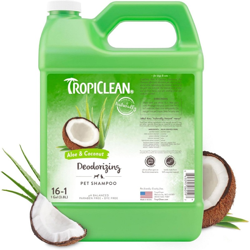 TropiClean Aloe & Coconut Deodorizing Dog Shampoo 1 Gallon