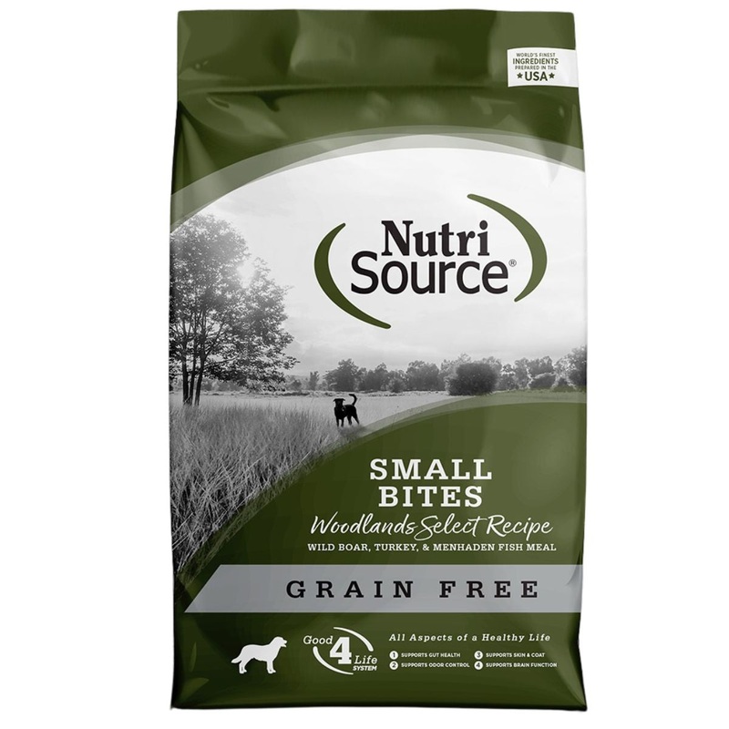 NutriSource Grain Free Small Bites Dry Dog Food - Woodlands Select Boar, Turkey, & Menhaden Fish - 12lb Bag