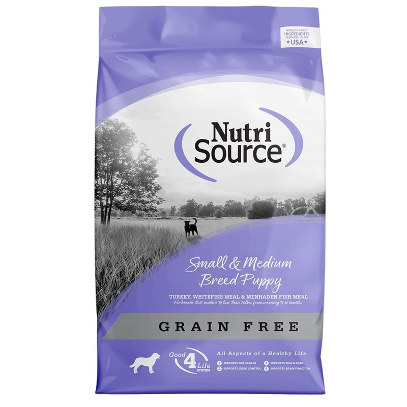 NutriSource Grain Free Small & Medium Breed Puppy Dry Dog Food 4lb Bag