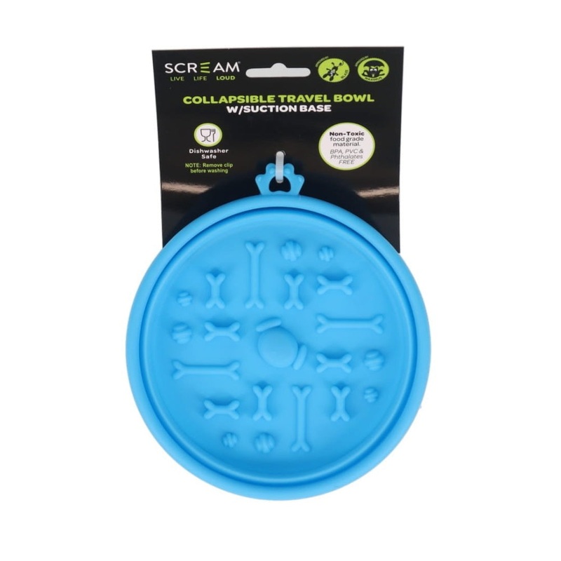 Scream Collapsible Travel Bowl w/ Suction Base