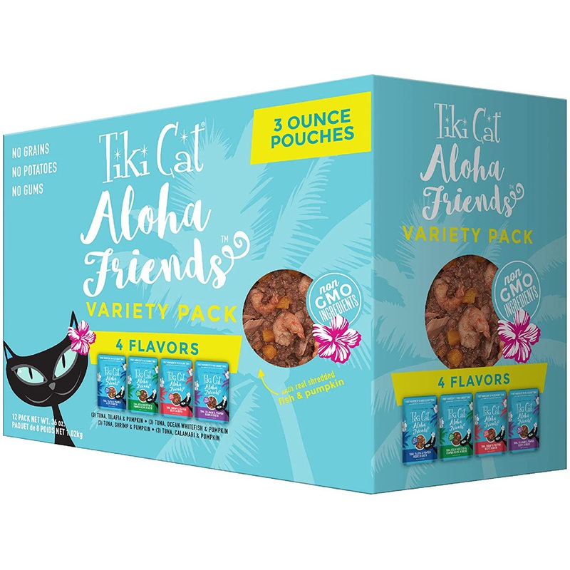 Tiki Cat Aloha Friends Grain Free Wet Cat Food  Pouch 12Pk