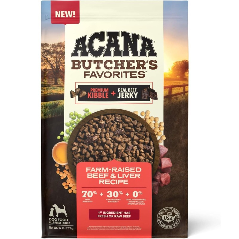 Acana Butcher's Favorites Dry Dog Food - Farm-Raised Beef & Liver - 17lb Bag