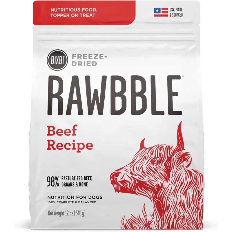 Bixbi Rawbble Freeze Dried Raw Dog Food - Beef - 12oz Bag