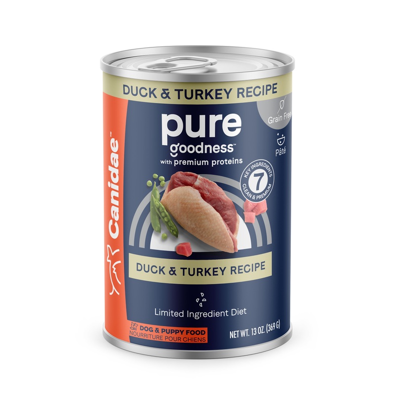 Canidae PURE Grain Free, Limited Ingredient Wet Dog Food, Duck and Turkey, 13oz