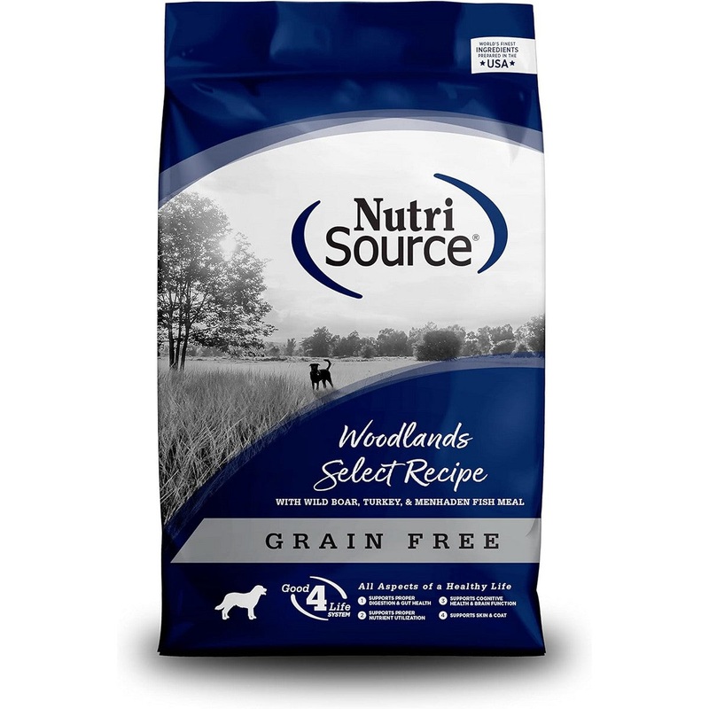 NutriSource Grain Free Dry Dog Food - Woodland Select Boar, Turkey, & Menhaden Fish - 4lb Bag