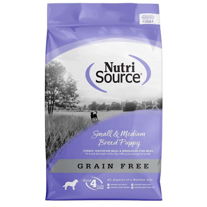 NutriSource Small & Medium Breed Puppy Grain Free Dry Dog Food 12lb Bag