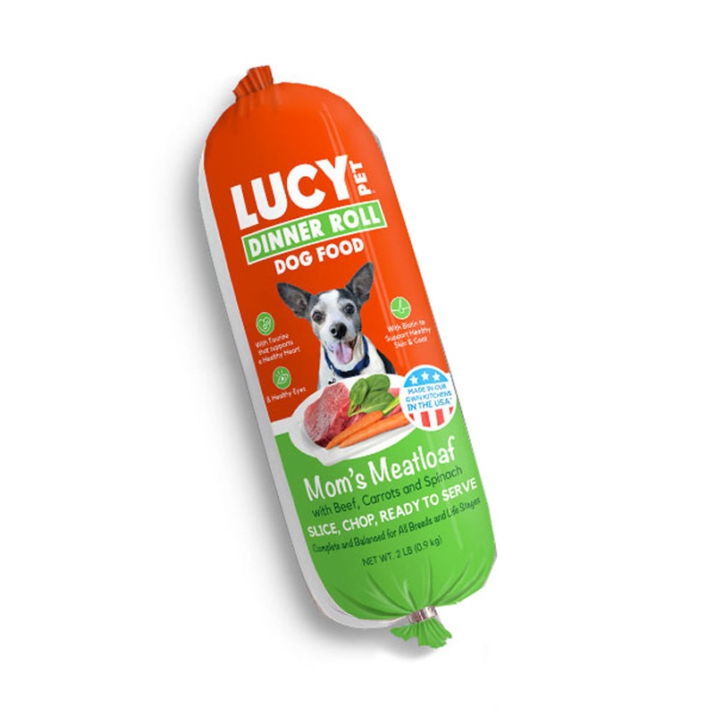 Lucy Pet Moms Meatloaf Dinner Roll Beef Dog Food 2lb
