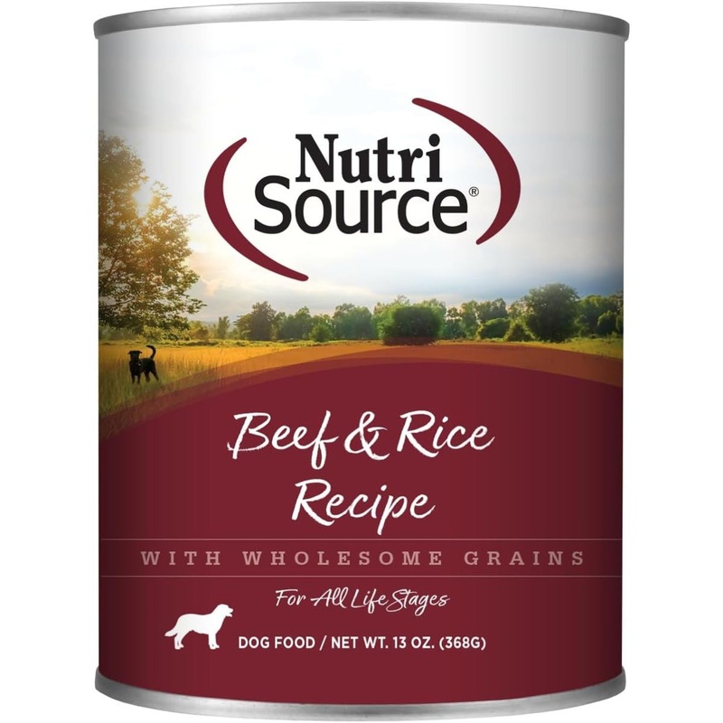 NutriSource Beef & Rice Wet Dog Food 12.3oz