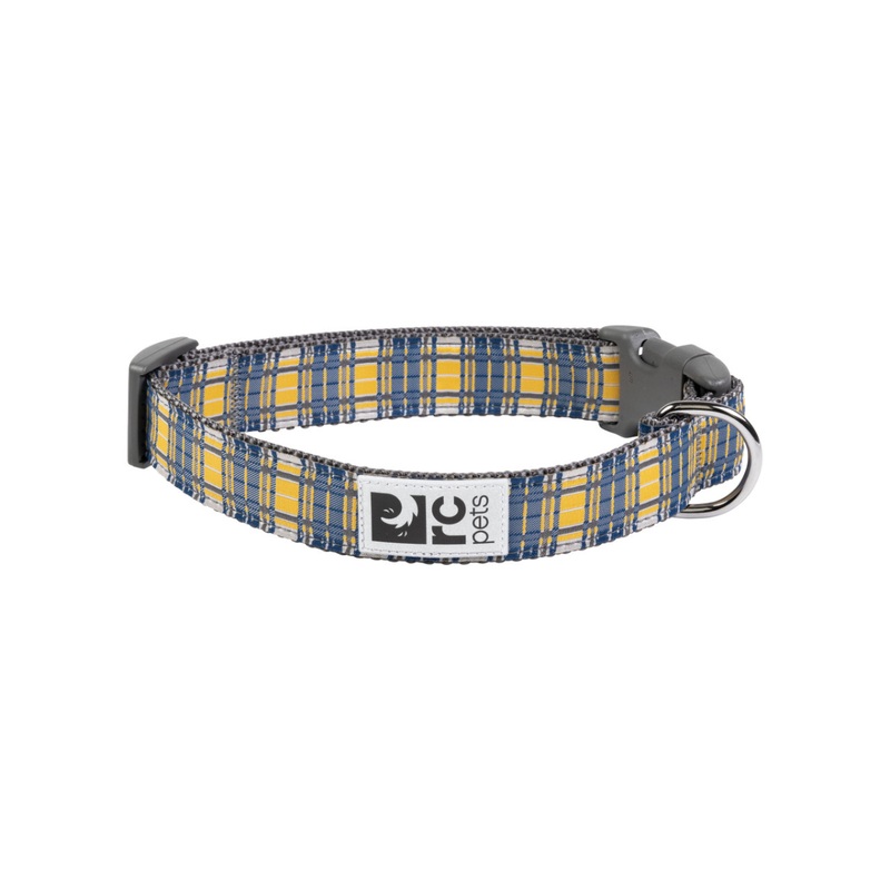 RC PETS Dog Clip Collar, Marigold Plaid, XS, 5/8"/ 7"- 9"