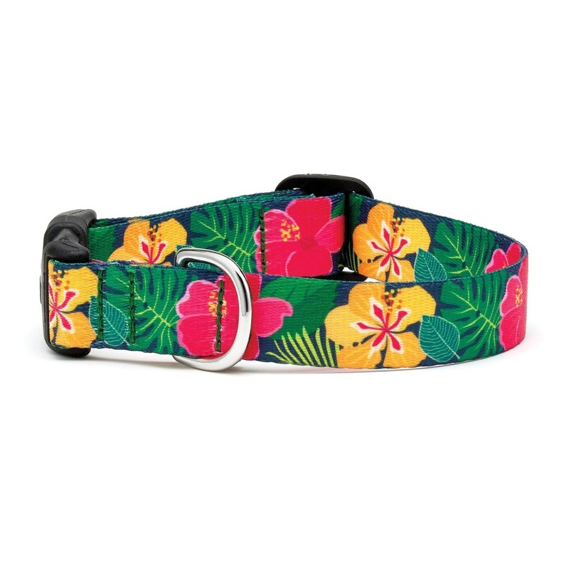 Up Country Hibiscus Printed Dog Collar X-Large