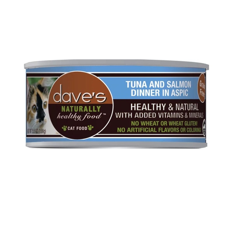 Dave's Pet Food Naturally Healthy Grain Free Wet Cat Food - Tuna & Salmon in Aspic - 3oz Can
